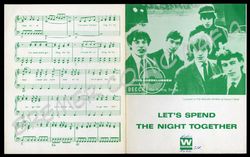 Rolling Stones  - Original Notenheft zum Song „Let’s spend the night together“  (Schlagerklubben Schweden)  der 60er Jahre (Motiv 296)