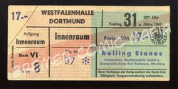 Rolling Stones  - Original Eintrittskarte zum Konzert vom 31.03.1967 in der Westfalenhalle Dortmund (Motiv 319)