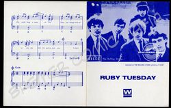 Rolling Stones  - Original Notenheft zum Song „Ruby Tuesday“  (Schlagerklubben Schweden)  der 60er Jahre (Motiv 294)