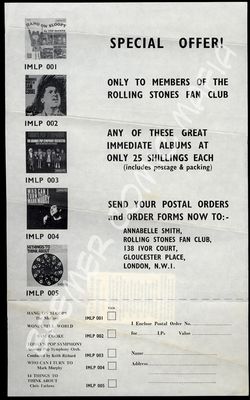 Rolling Stones  - Original-Fan-Club-Schreiben der 60er Jahre (Motiv 284)