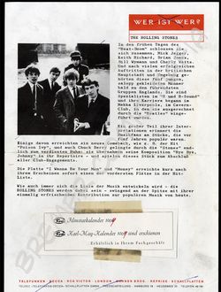 Rolling Stones  - Original-Pressemitteilungsschreiben der 60er Jahre (Motiv 289)