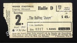 Rolling Stones  - Original Eintrittskarte zum Konzert vom 2.04.1967 in der Wiener Stadthalle (Motiv 318)