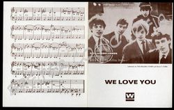 Rolling Stones  - Original Notenheft zum Song „We love You“  (Schlagerklubben Schweden)  der 60er Jahre (Motiv 293)