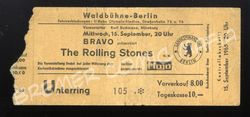 Rolling Stones  - Original Eintrittskarte zum Konzert vom 15.09.1965 in der Waldbühne Berlin (Motiv 307)