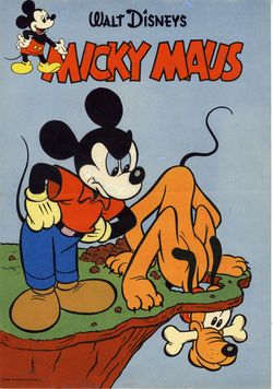 Micky Maus Ankündigungsplakat „Micky und Pluto am Abgrund“ (Heft 19/1959)